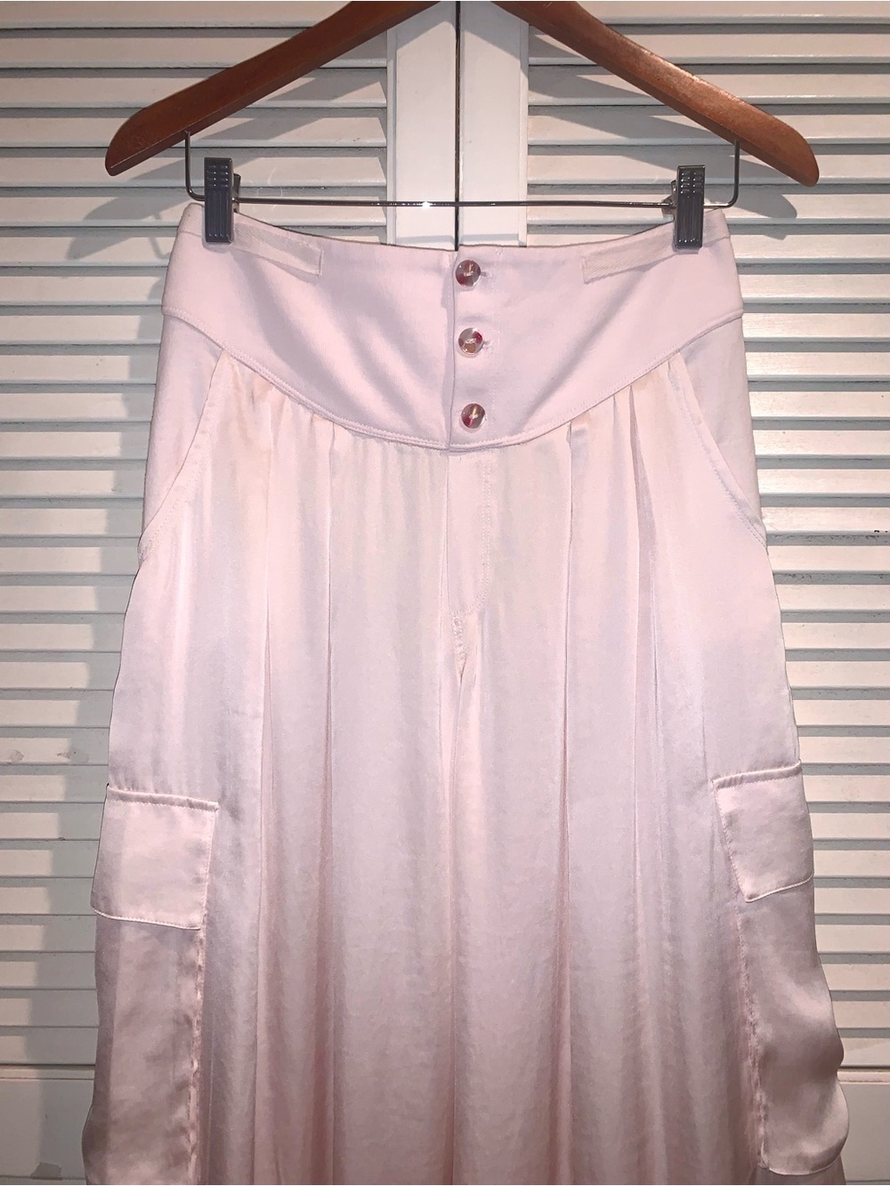 Free People Kiss & Tell Wide Leg Cargo Pants Light Pink Small - Picture 4 of 8